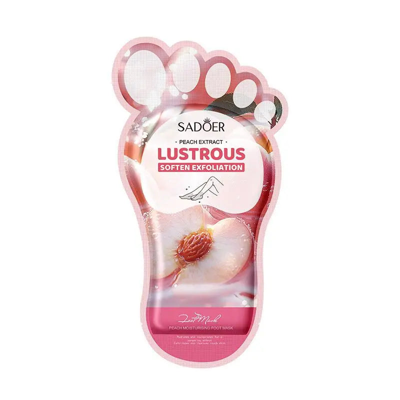 [E] SADOER 1 Pair Peach Foot Mask - Intensive Moisturizing & Nourishing For Dry Winter Foots, Hydrating Repair Care